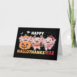 Glücklich Hallothanksmas Axolotl Weihnachten Axolo