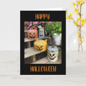 GLÜCKLICH **HALLOWEEN** MIT KRAFTREICHEN PUMPKINEN KARTE (Gelbe Blume)