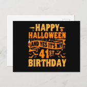glücklich halloween und ja, es ist mein 41. Geburt Postkarte (Vorne/Hinten)