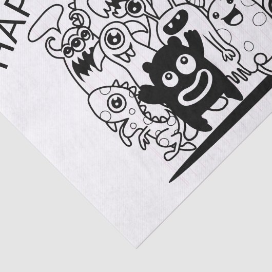 GLÜCKLICH HALLOWEEN! ZEICHENpapier für HAPPY MONST Seidenpapier (Ausschnitt)