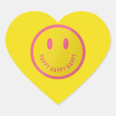glücklich Herz-Aufkleber (Vorderseite)