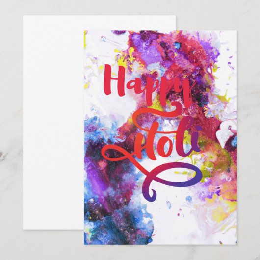 glücklich Holi Ankündigung (Vorne/Hinten)