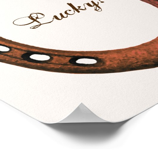 Glücklich! Hufeisendruck Poster (Ecke)