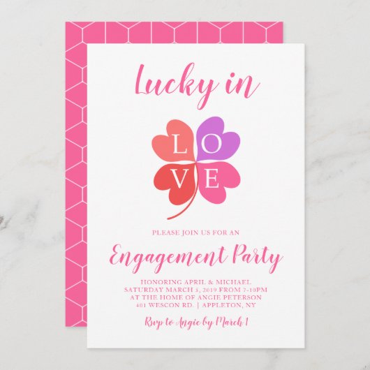 Glücklich im einladung (Vorne/Hinten)