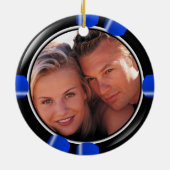 Glücklich im Liebevegas-Jungvermählten-Kasino-Chip Keramikornament (Hinten)