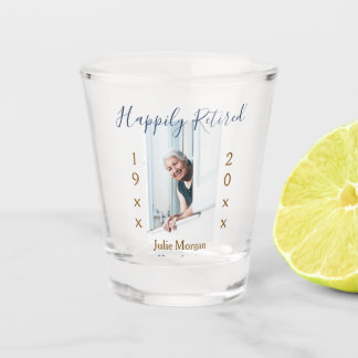 glücklich im Ruhestand Foto 19XX-20XX DIENSTJAHRE  Schnapsglas