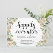 Glücklich immer danach, Elopement Empfang Einladun Einladung (Stehend Vorderseite)