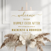 Glücklich immer danach: Mattierte Hochzeitswillkom Acrylschild