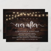Glücklich immer danach, rustikale Hochzeitsfeier Einladung (Vorne/Hinten)
