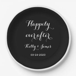 Glücklich immer nach 9" Hochzeitszeitung Teller