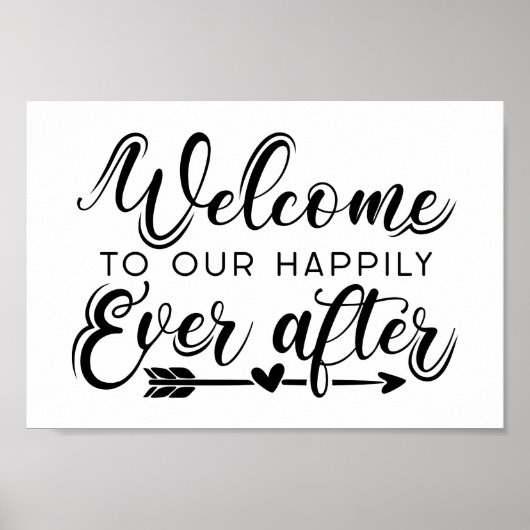 glücklich immer nach | Boho Wedding Welcome Sign Poster (Vorne)