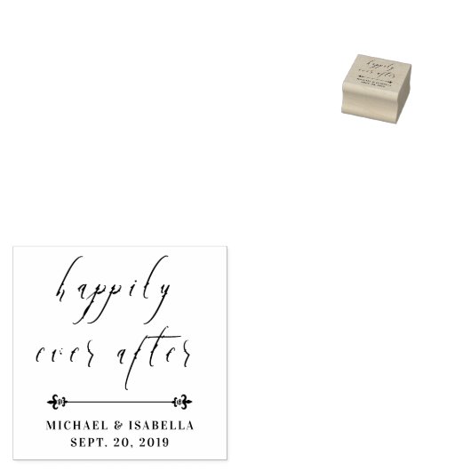 glücklich immer nach | Custom Wedding Typografy Gummistempel (Stempel)
