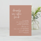 Glücklich immer nach dem Brunch, Hochzeit, Terrako Einladung (Stehend Vorderseite)