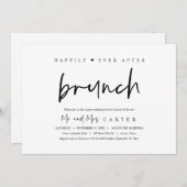 Glücklich immer nach dem Brunch Post Hochzeit feie Einladung (Vorne/Hinten)