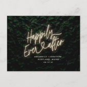 Glücklich immer nach dem modernen Blatt Hochzeit E Postkarte (Vorderseite)