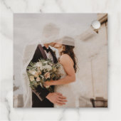 Glücklich immer nach dem modernen Hochzeitsfest-Fo Geschenkanhänger (Rückseite)