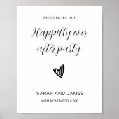 Glücklich immer nach dem Party begrüßen Hochzeitsw Poster (Vorne)