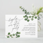 Glücklich immer nach dem Party, Elopement, Grün Einladung (Stehend Vorderseite)