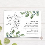 Glücklich immer nach dem Party, Elopement, Grün Einladung<br><div class="desc">Schönes modernes Romantisches Design,  in eucalyptus Blätter grüne Aquarell Thema,  Hochzeitsfeier Ankündigung,  Einladungskarte (glücklich immer nach dem Party). Dies ist ideal für Ihren Hochzeitsempfang und Ihr Party nach der Hochzeit. Fügen Sie Ihre Einzelheiten zum elopement Brunch / Dinner Fest hinzu. #TeeshaDerrick</div>