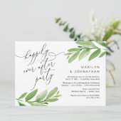 Glücklich immer nach dem Party, Elopement, Grün Einladung (Stehend Vorderseite)