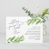 Glücklich immer nach dem Party, Elopement, Grün Einladung (Stehend Vorderseite)