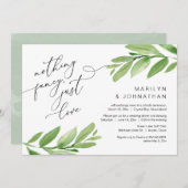 Glücklich immer nach dem Party, Elopement, Grün Einladung (Vorne/Hinten)