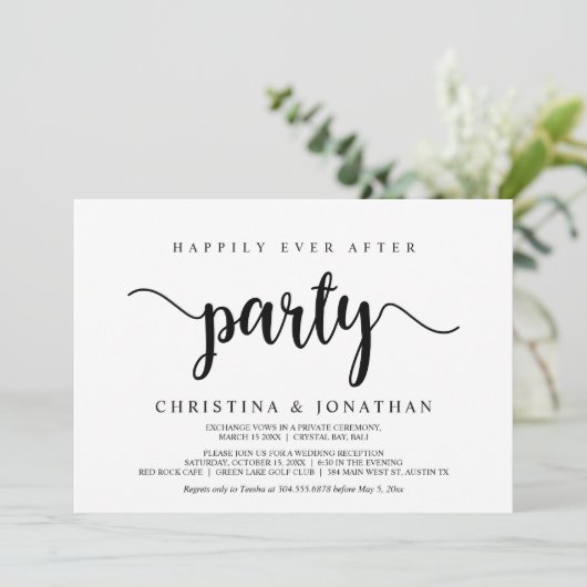 glücklich immer nach dem Party, modern rustikal, E Einladung (Stehend Vorderseite)