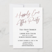 Glücklich immer nach dem Party Rose Gold Elegante Einladung (Vorderseite)