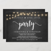 Glücklich immer nach dem Party, rustikales Thema, Einladung (Vorne/Hinten)