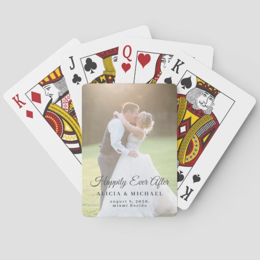 Glücklich immer nach der Gastgeschenk Hochzeit von Spielkarten (Rückseite)