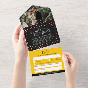 Glücklich immer nach der Hochzeit Party Foto Konfe All In One Einladung