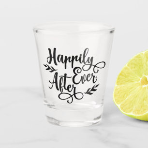 Glücklich immer nach der Hochzeit Schnapsglas