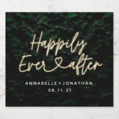 Glücklich immer nach der Hochzeitsfeier Schaumweinetikett (Einzelnes Label)