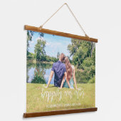 glücklich immer nach ein paar Fotos Wandteppich Mit Holzrahmen (Gewinkelt)