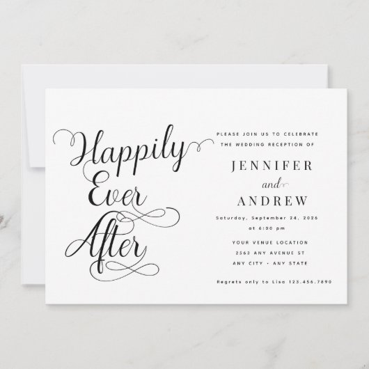 glücklich immer nach | Einladung zum Hochzeitsfeie (Vorderseite)