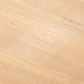 Glücklich immer nach Elegant Hochzeit Einfach Acryleinladungen (Ablage )