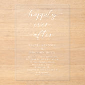 Glücklich immer nach Elegant Hochzeit Einfach Acryleinladungen (Vorderseite)