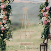 Glücklich immer nach Gold Script Hochzeit Willkomm Acrylschild