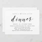 Glücklich immer nach, Hochzeit Elopement Abendesse Einladung (Vorne/Hinten)