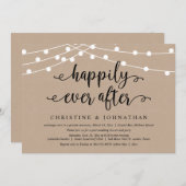 Glücklich immer nach, Hochzeit Elopement Party Inv Einladung (Vorne/Hinten)