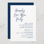 Glücklich immer nach, Hochzeit Elopement Party Inv Einladung (Vorne/Hinten)