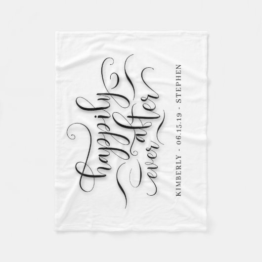 glücklich immer nach Hochzeit Fleecedecke (Vorderseite)