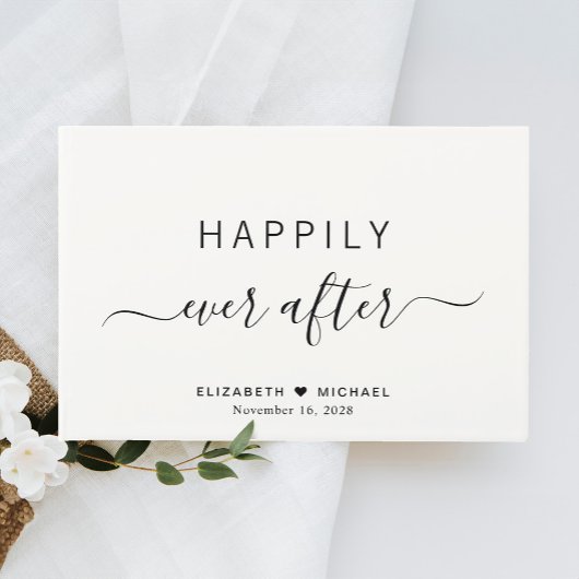 glücklich immer nach Hochzeit Gästebuch
