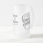 glücklich immer nach Hochzeit Mattglas Bierglas (VorderseiteRechts)