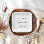 glücklich immer nach Hochzeit Pappteller