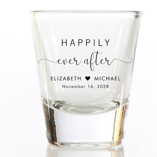 glücklich immer nach Hochzeit Schnapsglas