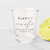 glücklich immer nach Hochzeit Schnapsglas (Vorderseite)
