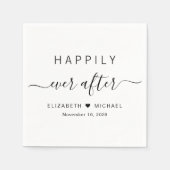 glücklich immer nach Hochzeit Serviette (Vorderseite)