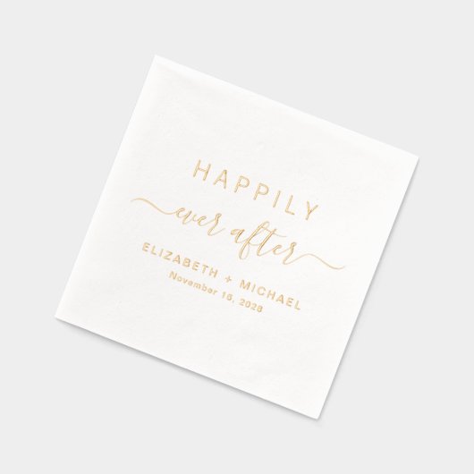 glücklich immer nach Hochzeit Servietten Mit Folie (Links)