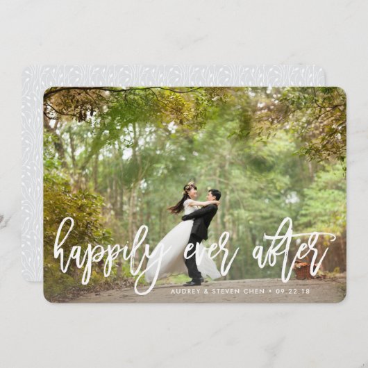 glücklich immer nach | Hochzeitsankündigungen Einladung (Vorne/Hinten)